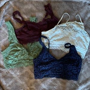 aerie lacy bralette bundle! size small